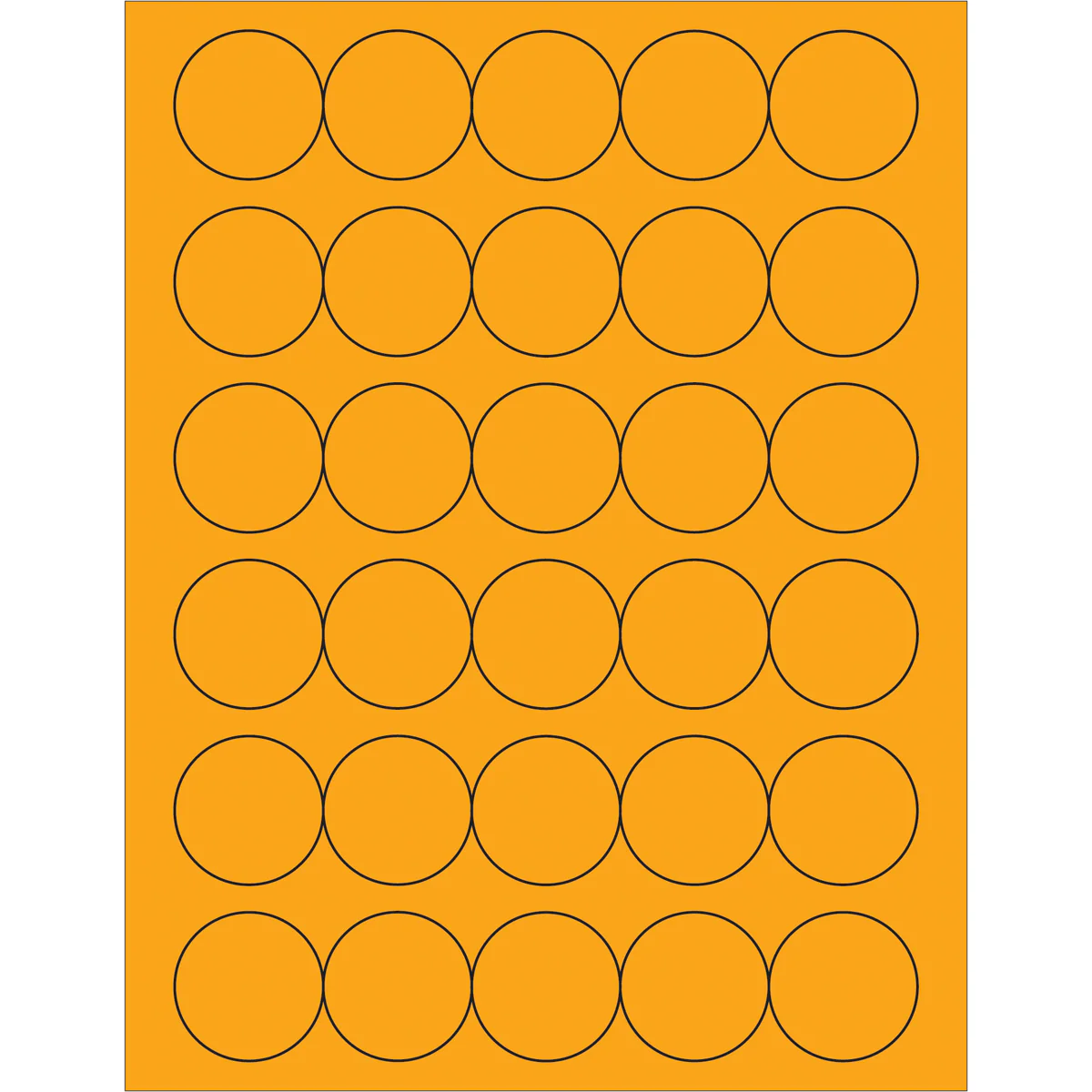 1 1/2" Fluorescent Orange Circle Laser Labels 3000/Case