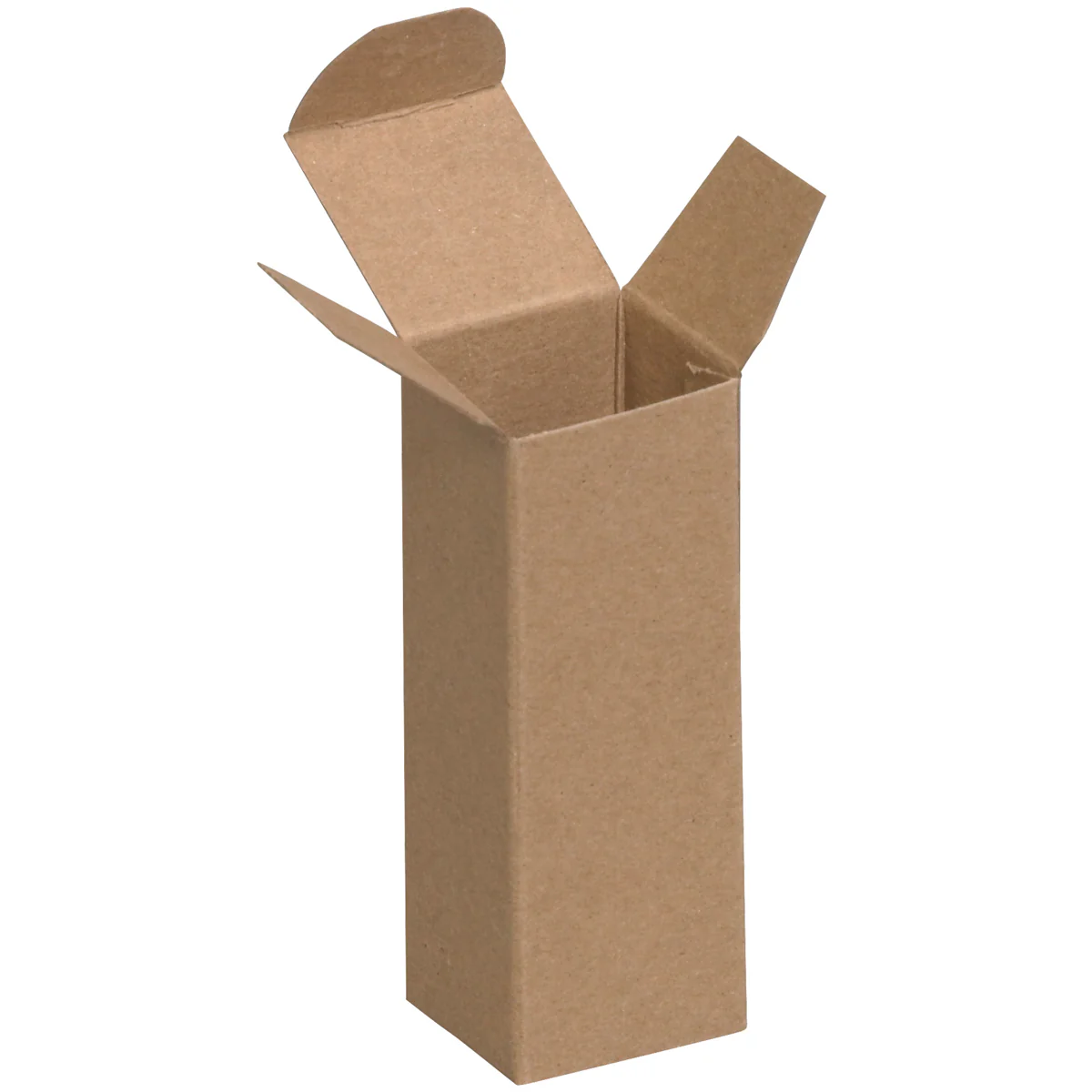 1 1/2 x 1 1/2 x 4 Brown 24pt 1-pc Chipboard Folding Carton 1000/Case - Image 3
