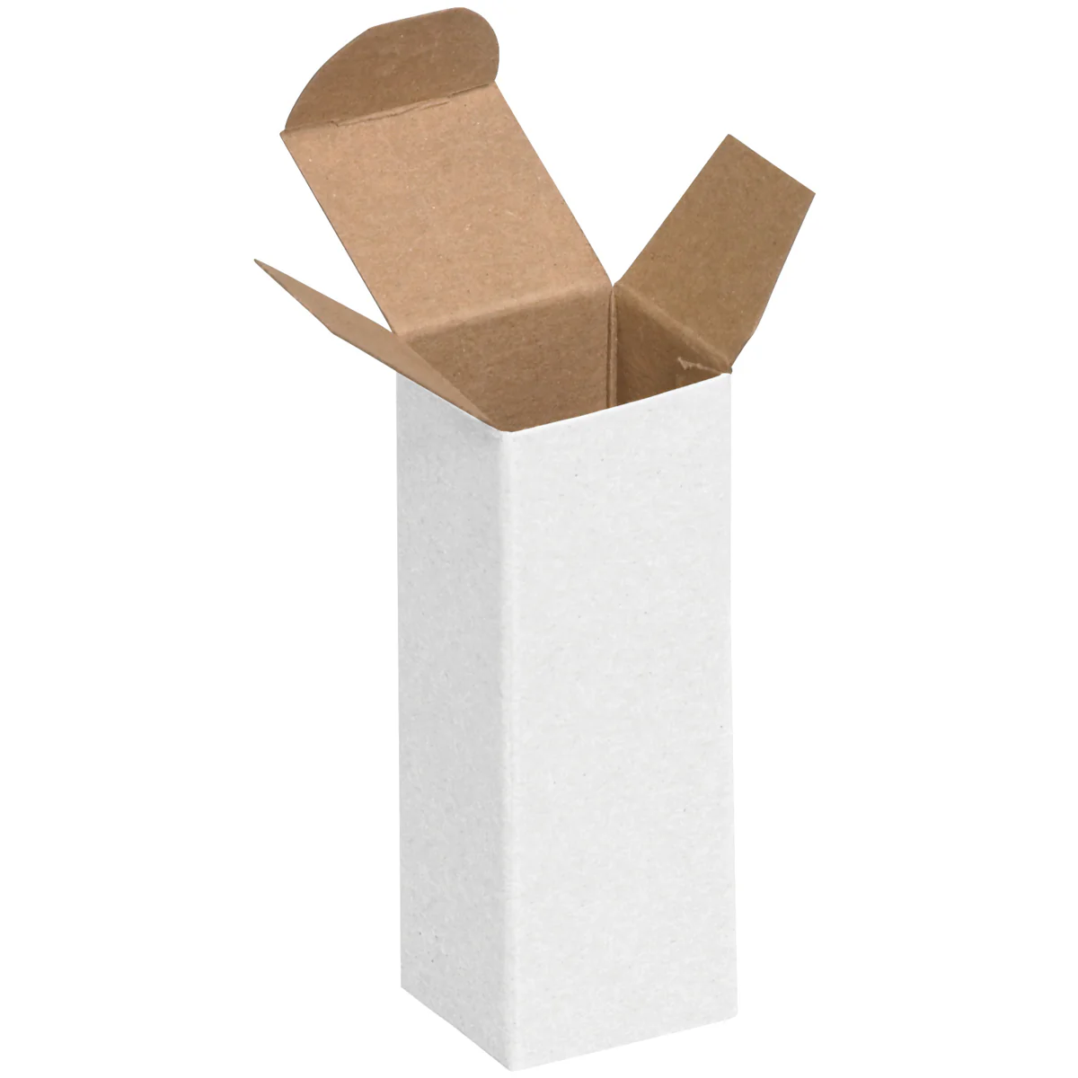 1 1/2 x 1 1/2 x 4 White 24pt 1-pc Chipboard Folding Carton 1000/Case - Image 2