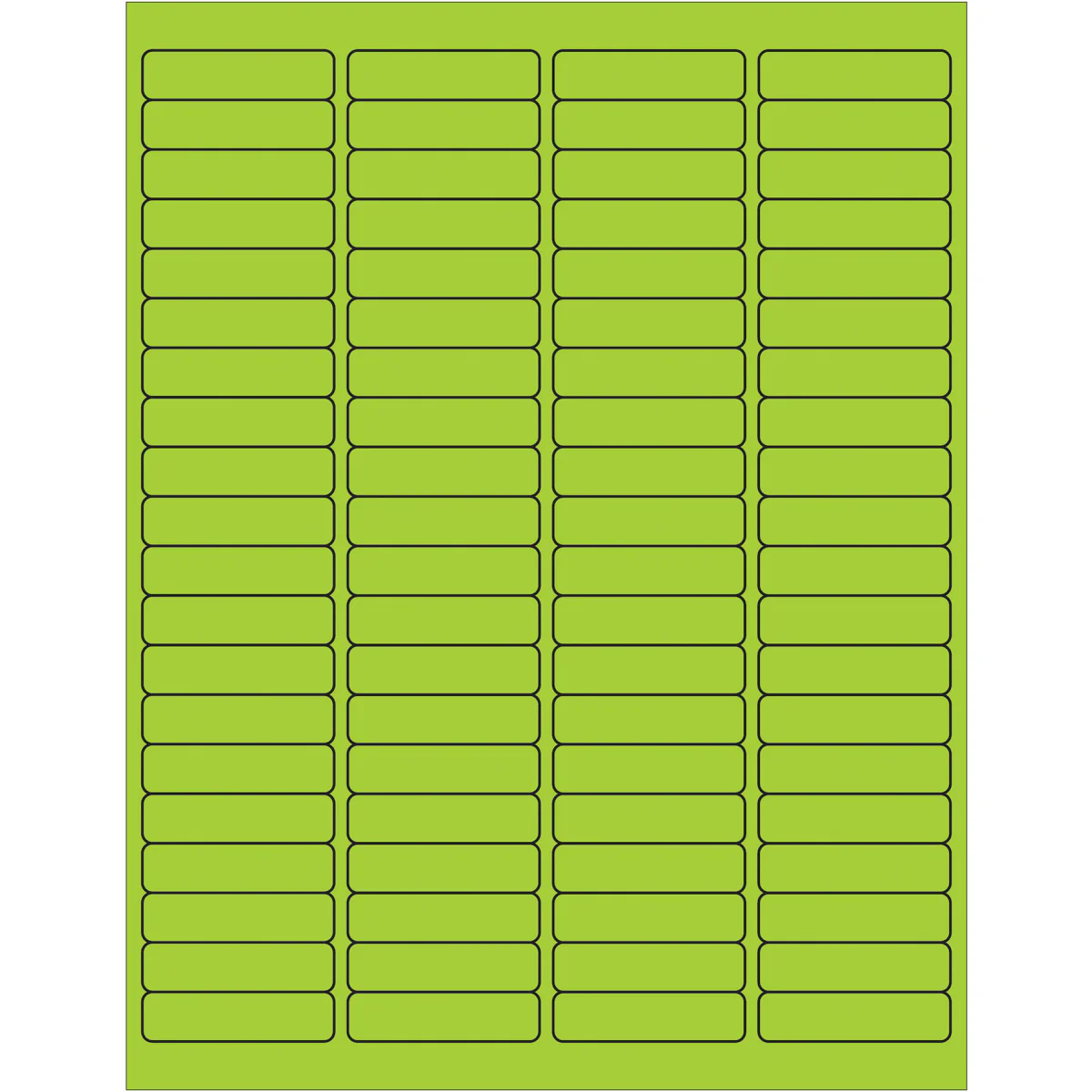 1 15/16 x 1/2" Fluorescent Green Rectangle Laser Labels 8000/Case