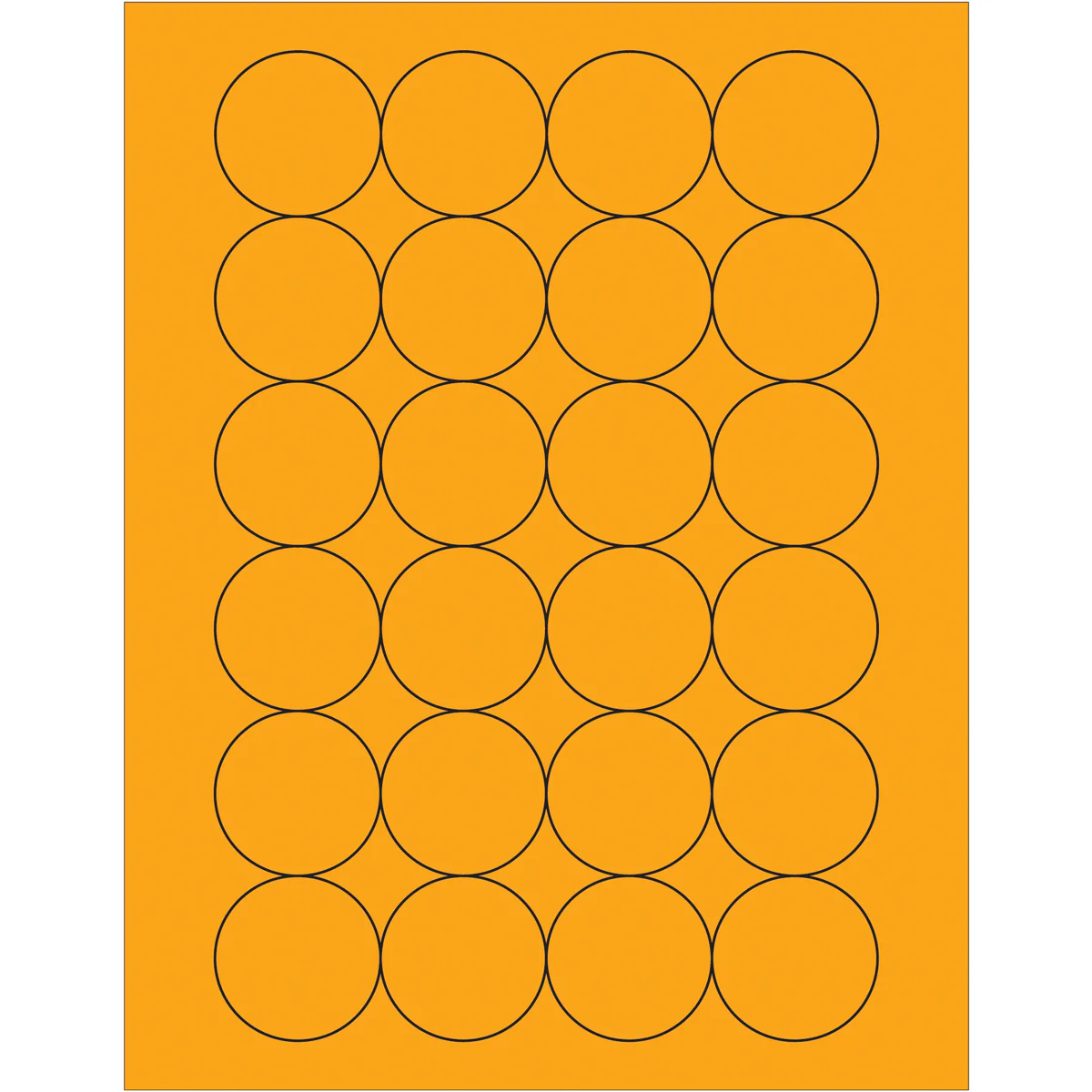 1 2/3" Fluorescent Orange Circle Laser Labels 2400/Case