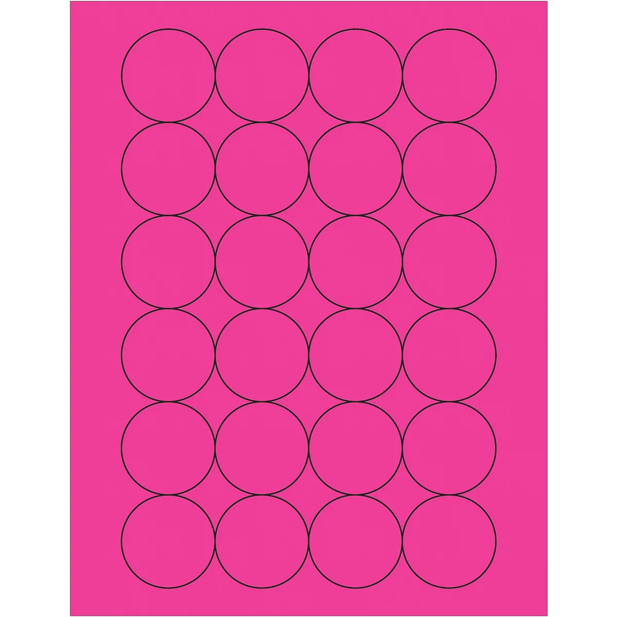 1 2/3" Fluorescent Pink Circle Laser Labels 2400/Case