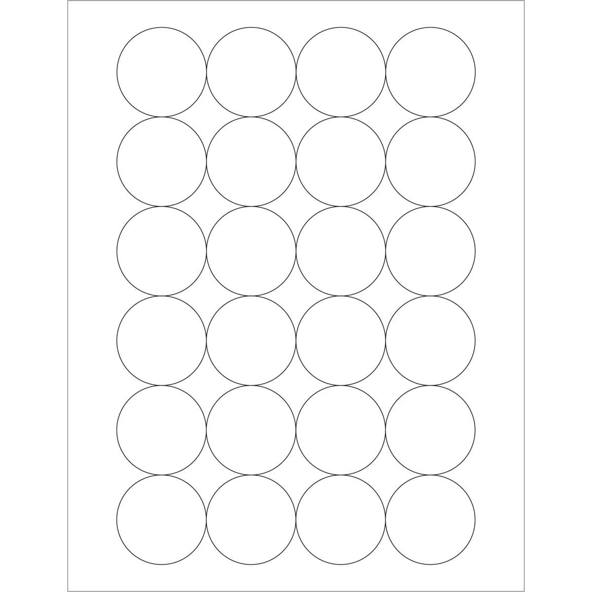 1 2/3" White Circle Laser Labels 2400/Case