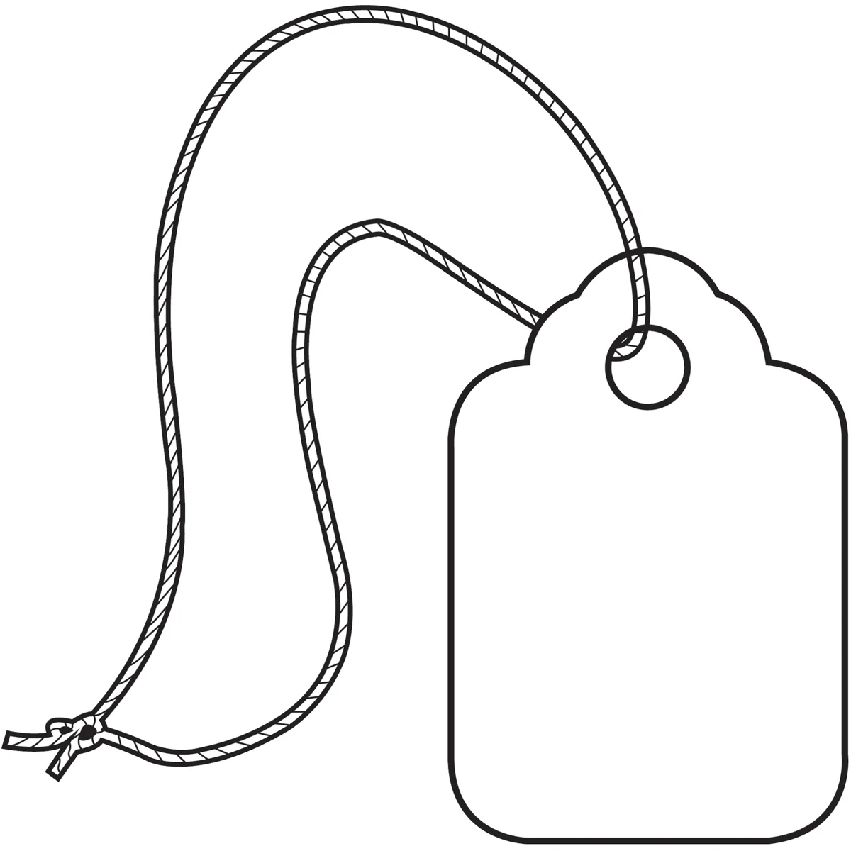 1 3/32 x 1 3/4" White Merchandise Tags - Pre-Strung White String 1000/Case