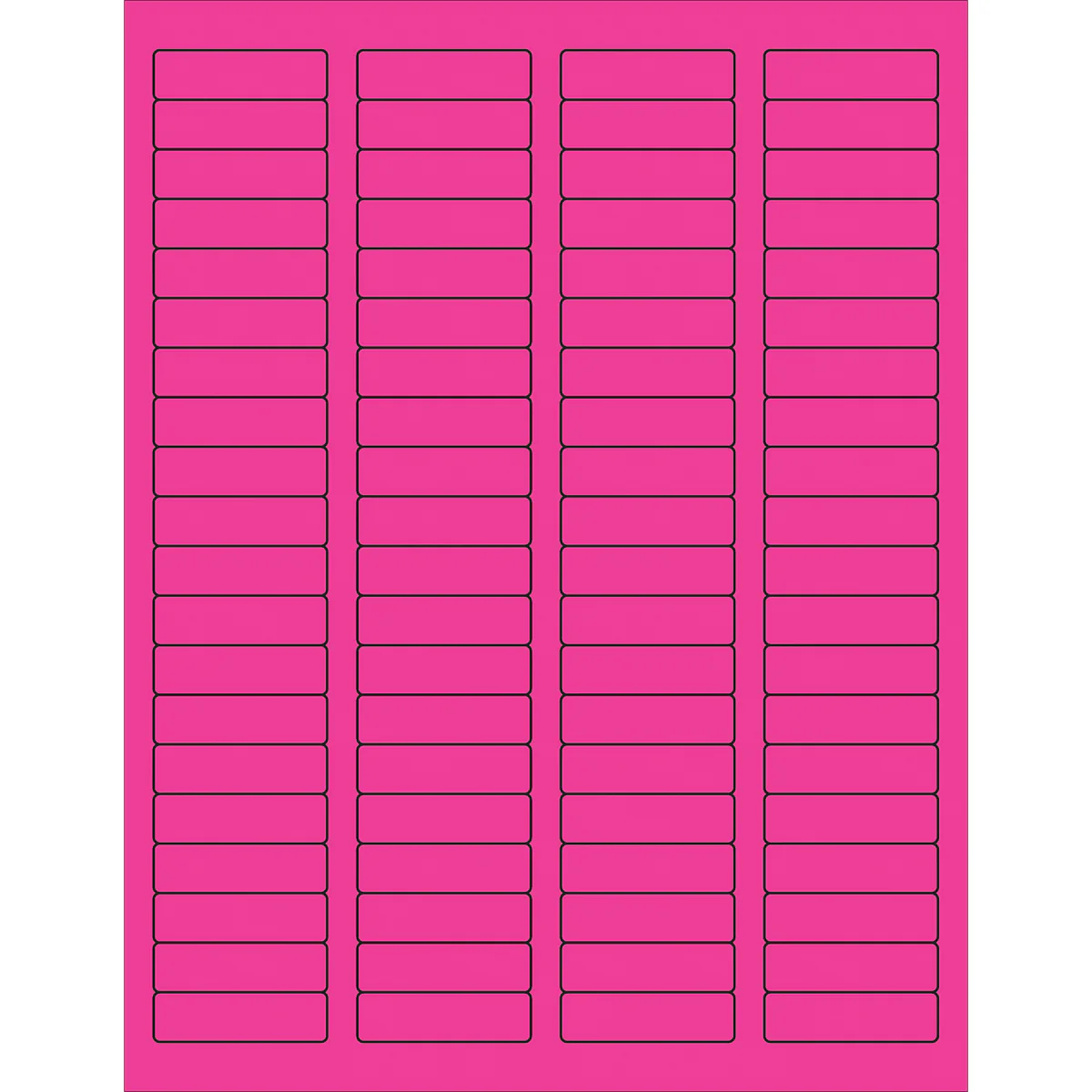 1 3/4 x 1/2" Fluorescent Pink Rectangle Laser Labels 8000/Case