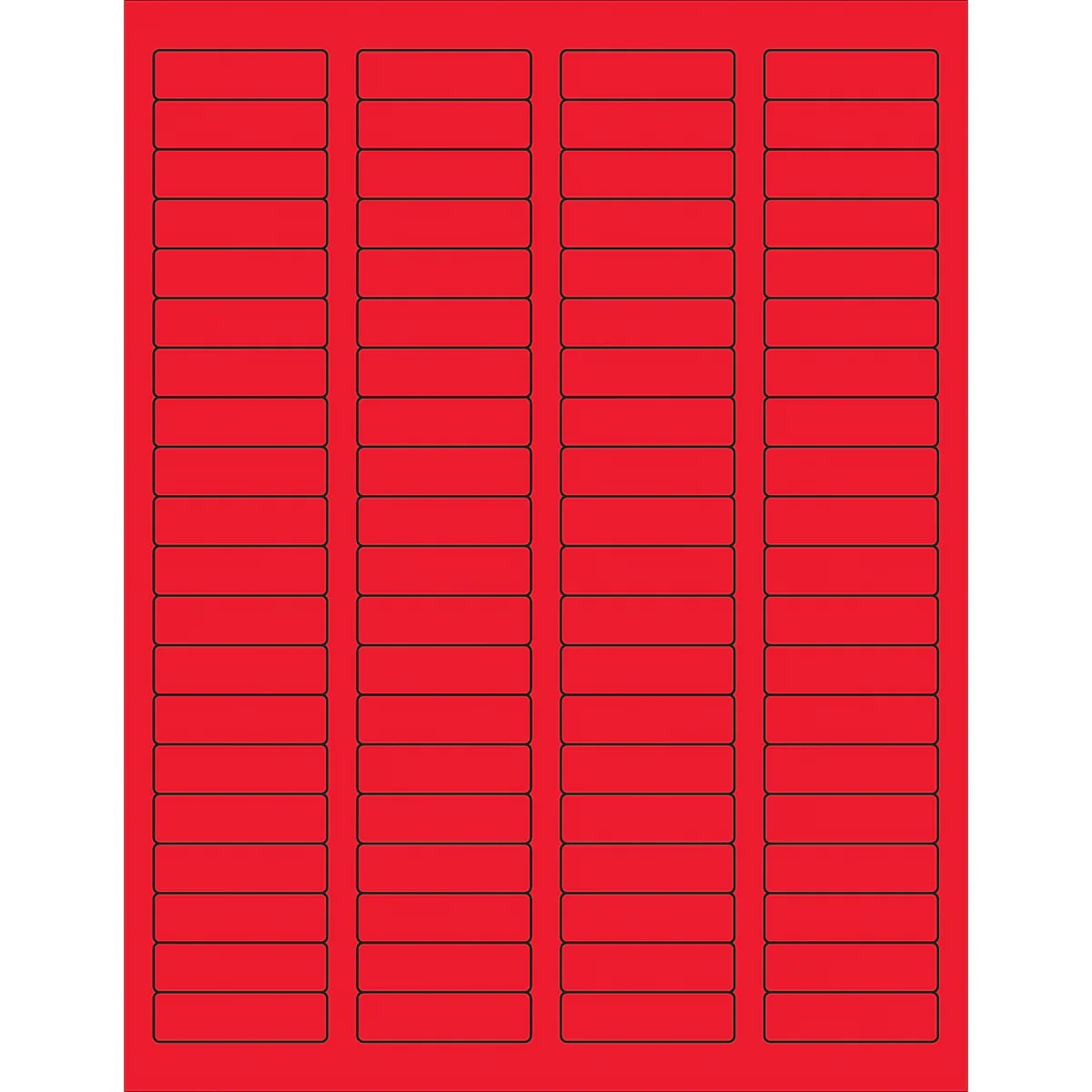 1 3/4 x 1/2" Fluorescent Red Rectangle Laser Labels 8000/Case