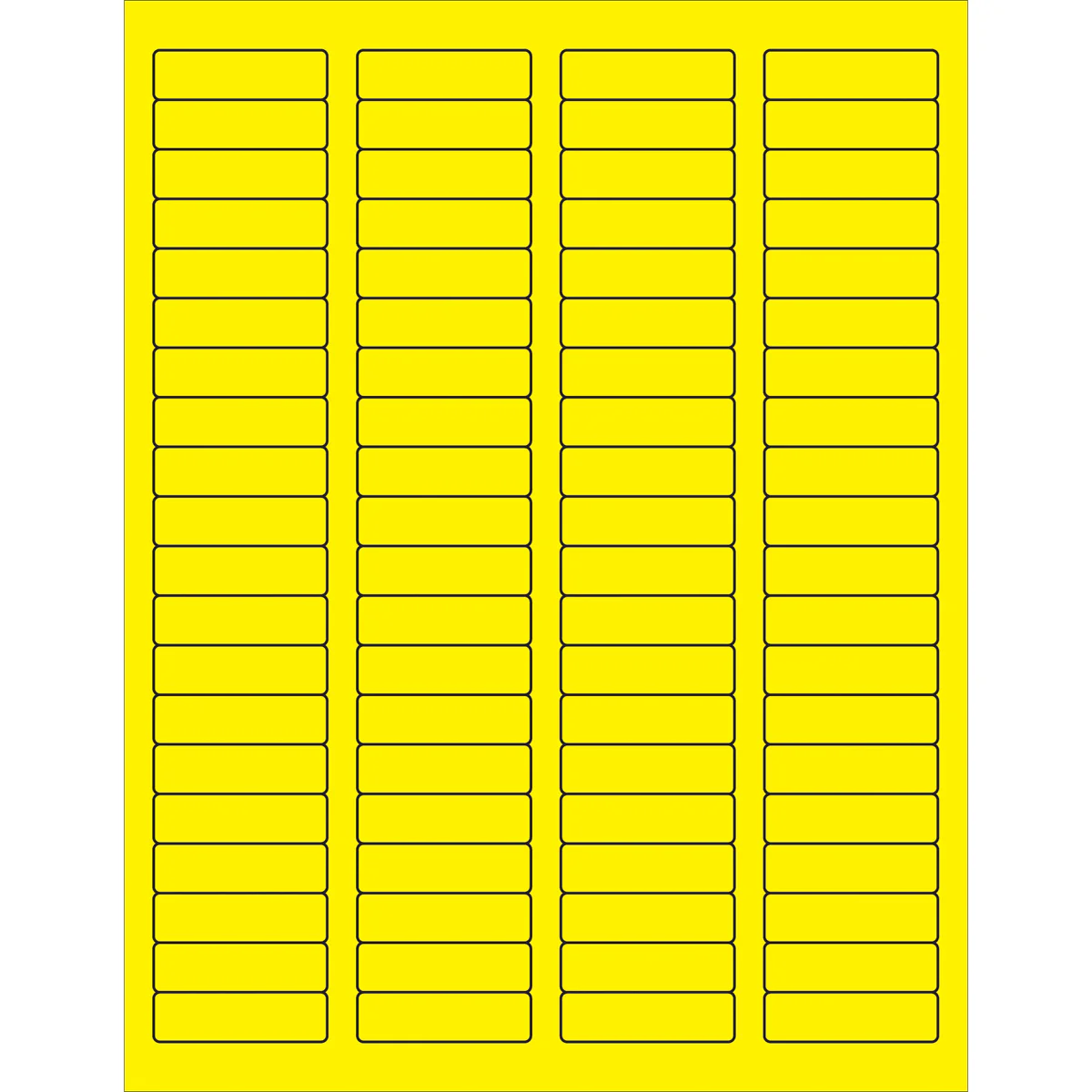 1 3/4 x 1/2" Fluorescent Yellow Rectangle Laser Labels 8000/Case