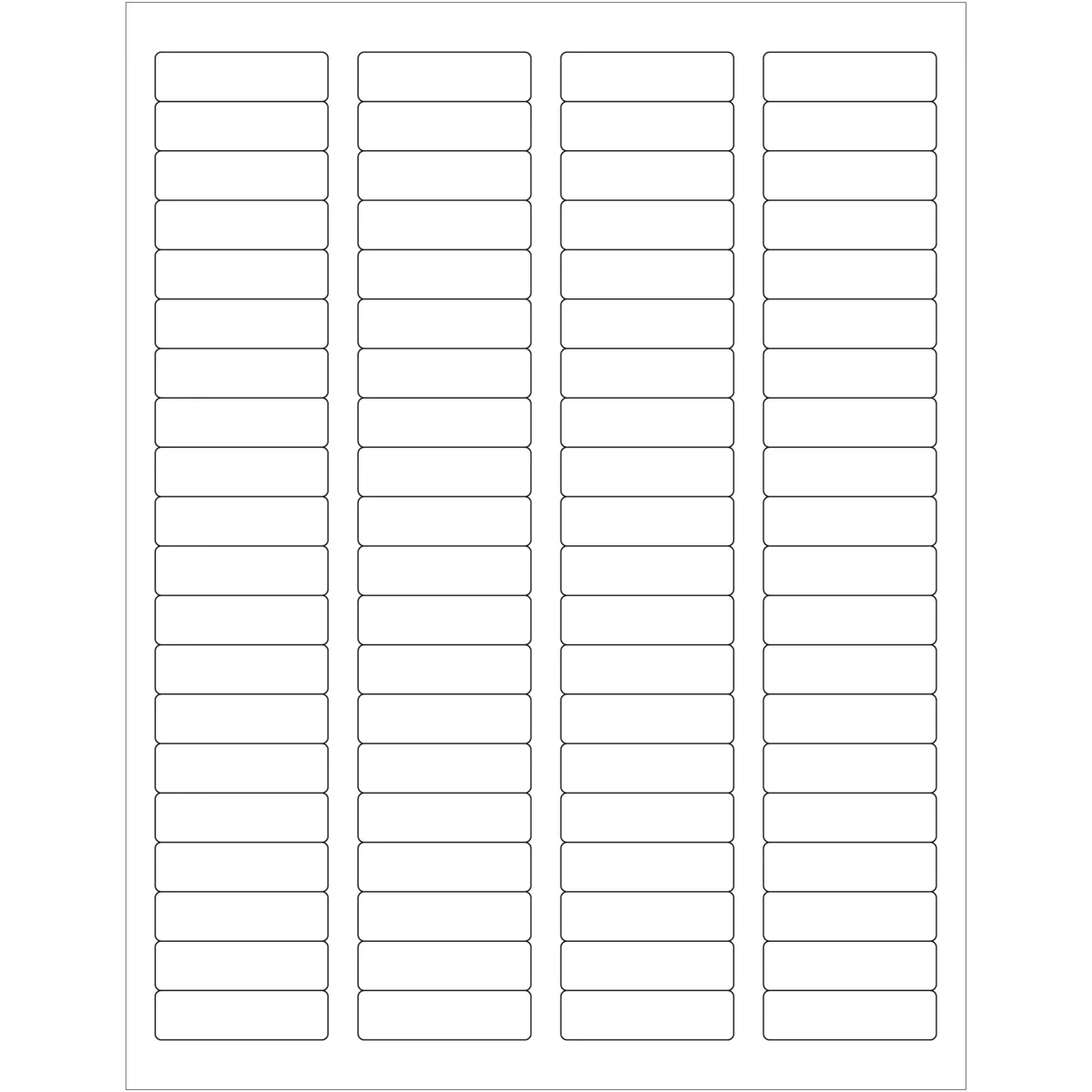1 3/4 x 1/2" White Rectangle Laser Labels 8000/Case