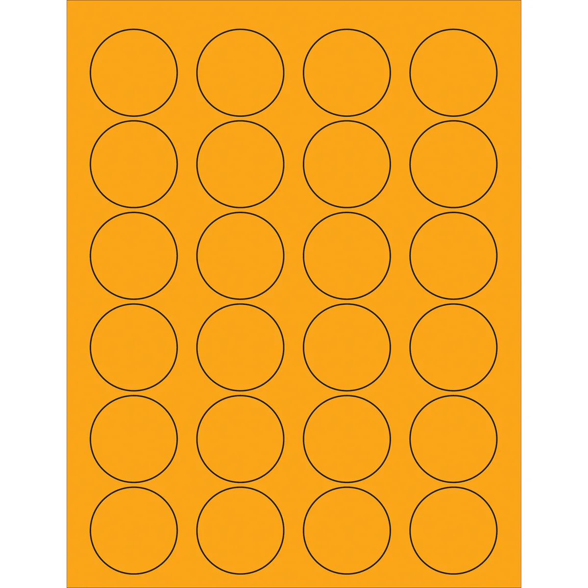 1 5/8" Fluorescent Orange Circle Laser Labels 2400/Case