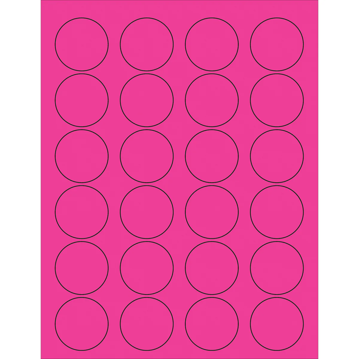 1 5/8" Fluorescent Pink Circle Laser Labels 2400/Case
