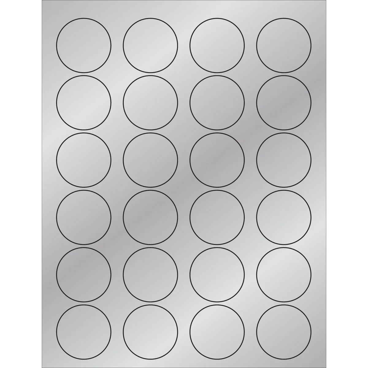 1 5/8" Silver Foil Circle Laser Labels 2400/Case