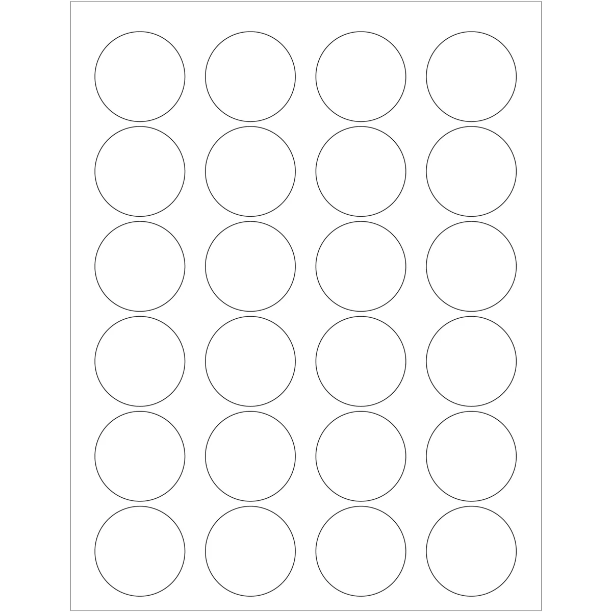 1.625" White Circle Laser Labels 2400/Case