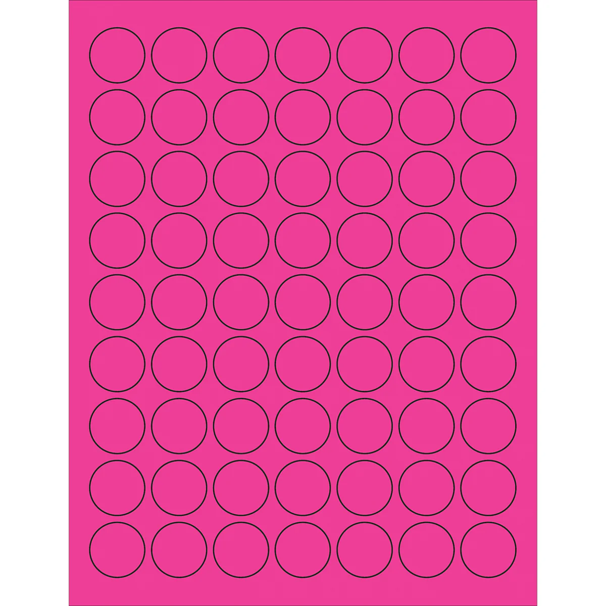 1" Fluorescent Pink Circle Laser Labels 6300/Case
