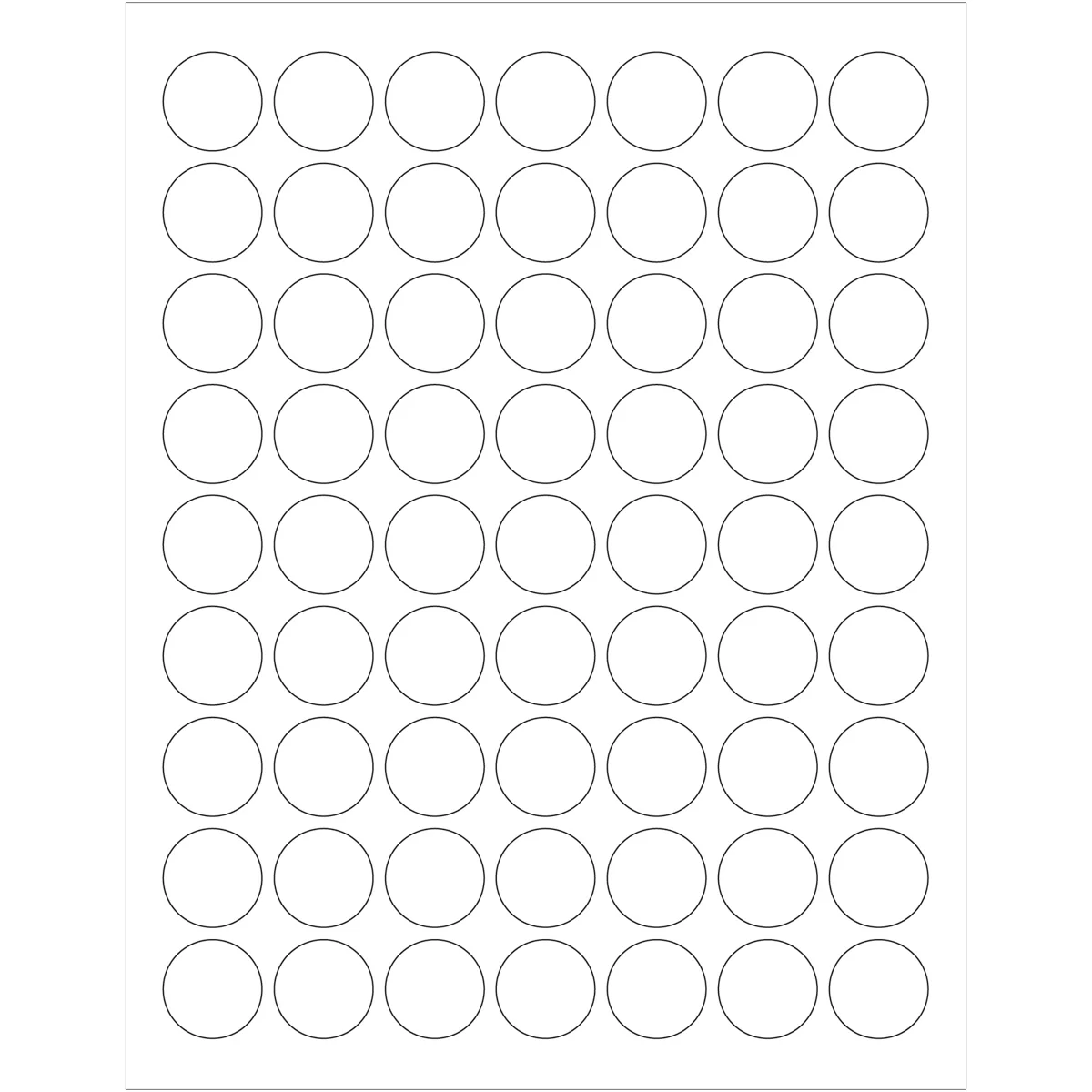 1" White Circle Laser Labels 6300/Case