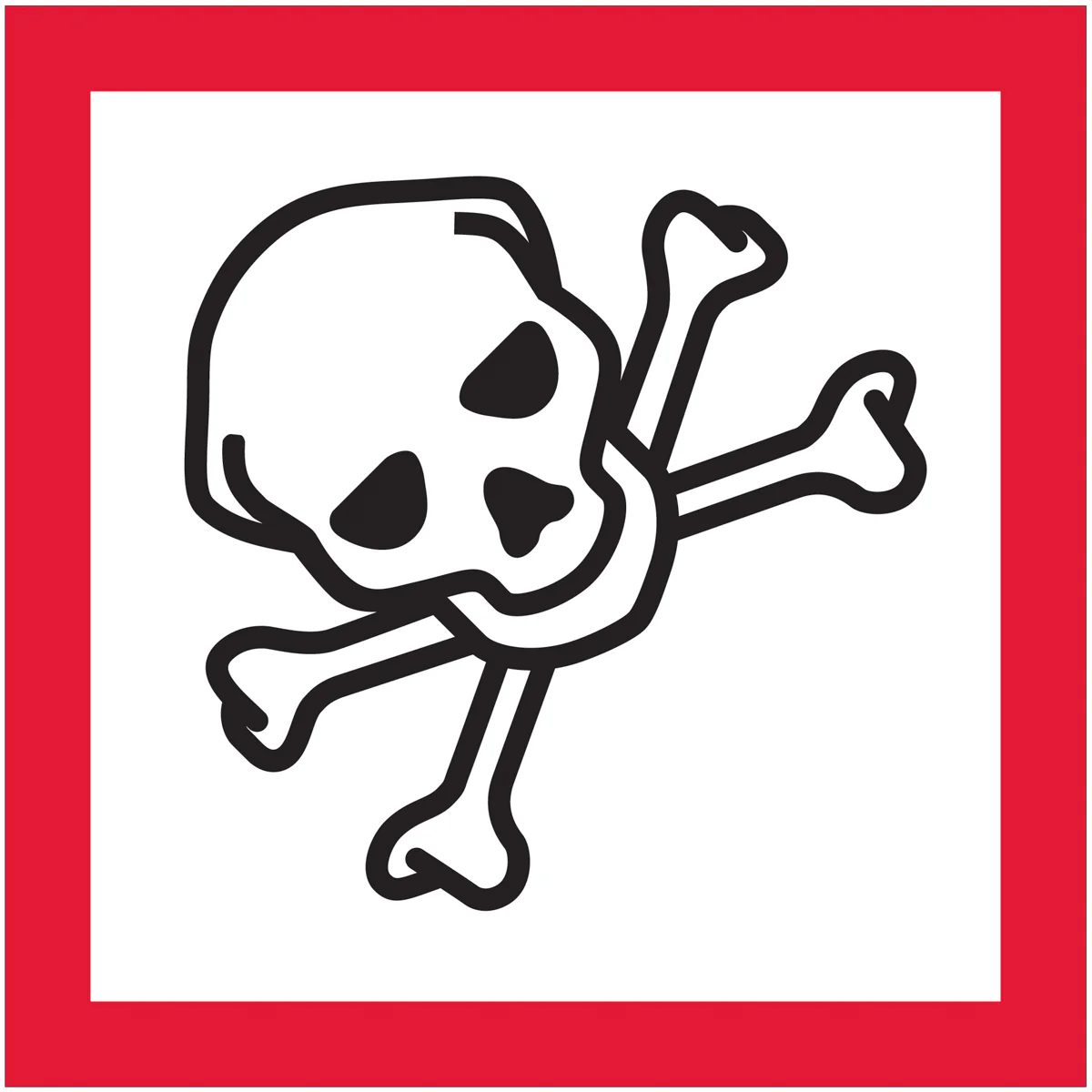 1 x 1" Pictogram - Skull and Crossbones Labels 500/Roll