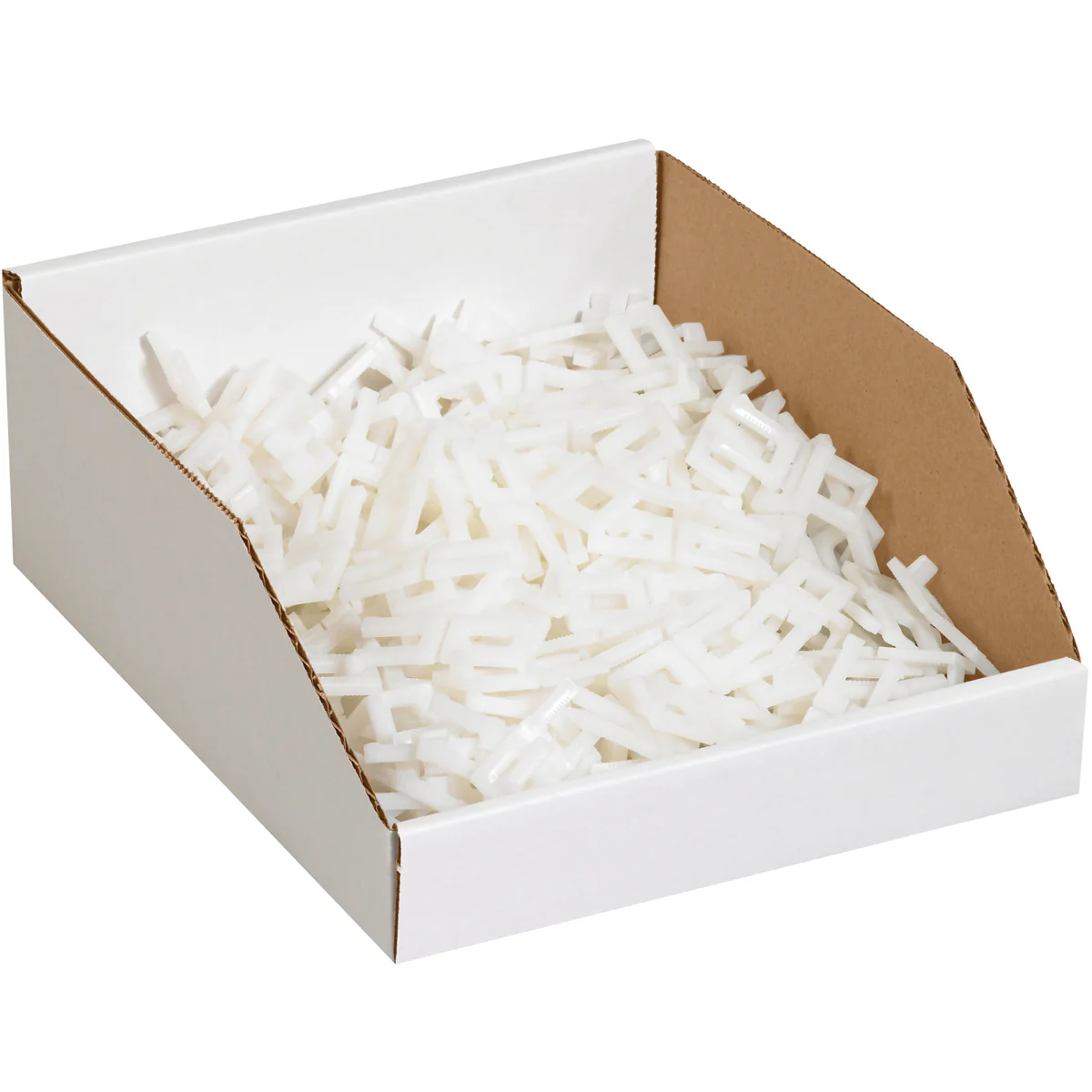 10 x 12 x 4 1/2 Open-Top White Corrugated Bin Box 25/Bundle