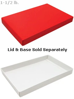 11 x 7-1/4 x 1-1/8 White 1-1/2 lb. Rectangular Candy Box BASE 250/Case - Image 2