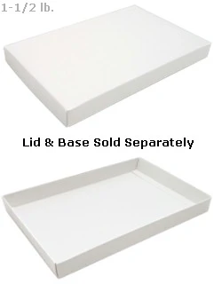 11 x 7-1/4 x 1-1/8 White 1-1/2 lb. Rectangular Candy Box BASE 250/Case - Image 2
