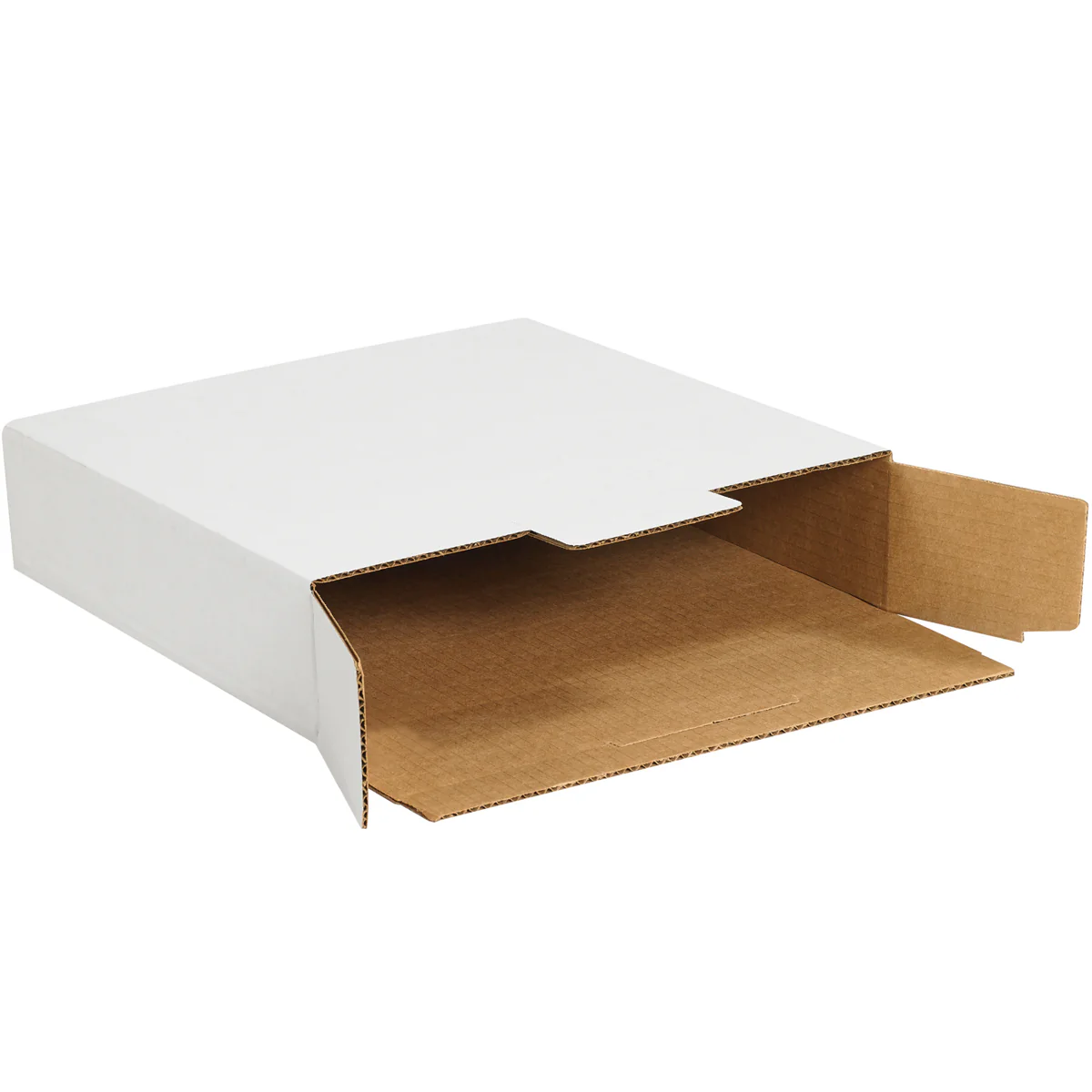 12 1/8 x 11 5/8 x 2 5/8 White Side Loading Locking Mailers 50/Bundle