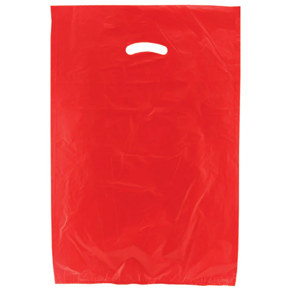 16 x 4 x 24 Red Hi-Density Gusseted Merchandise Bags (.75 mil thickness) 500/Case