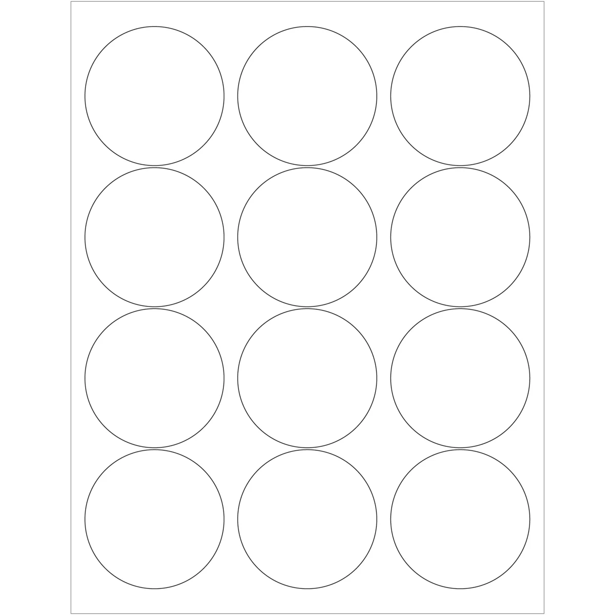 2 1/2" Glossy White Circle Laser Labels 1200/Case