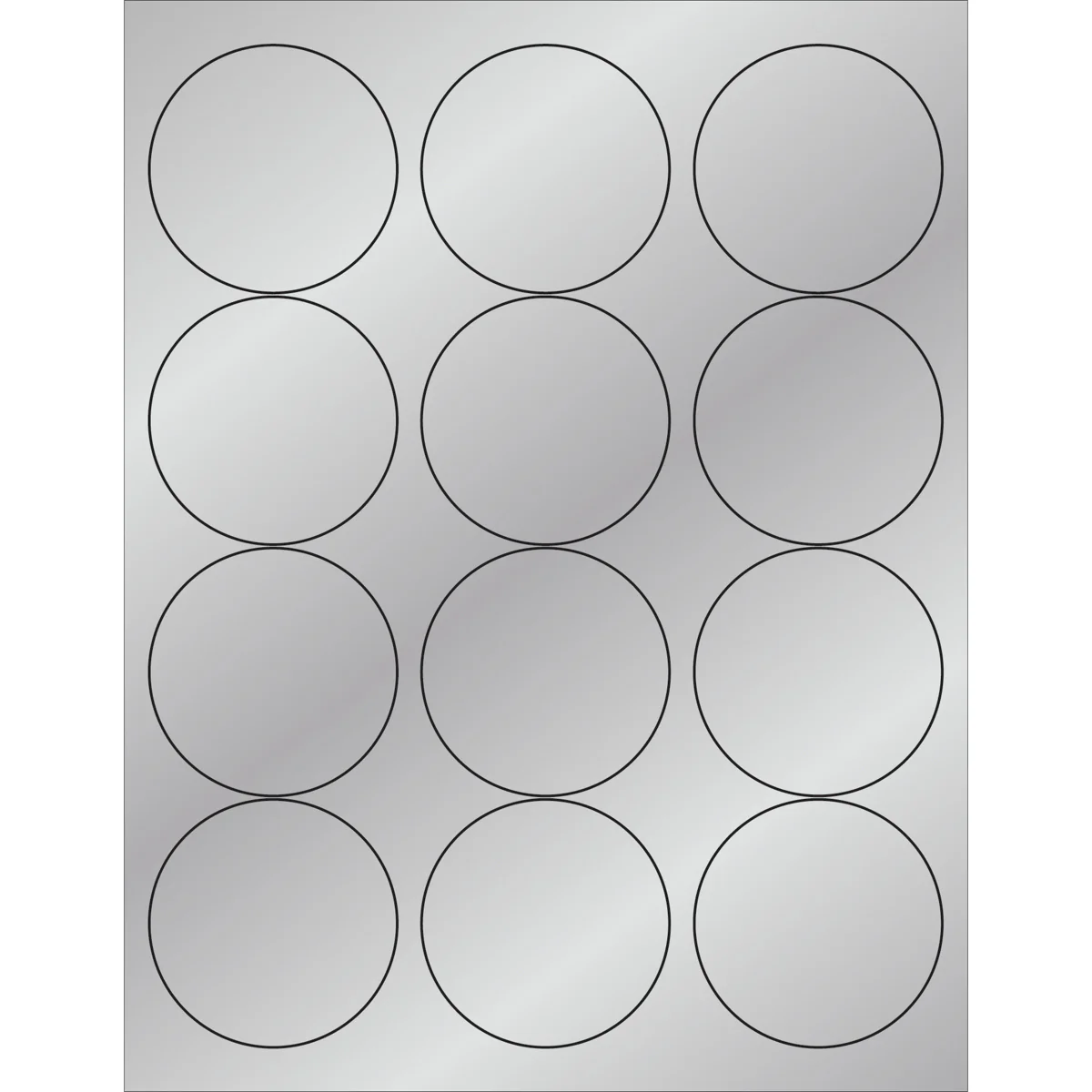 2 1/2" Silver Foil Circle Laser Labels 1200/Case