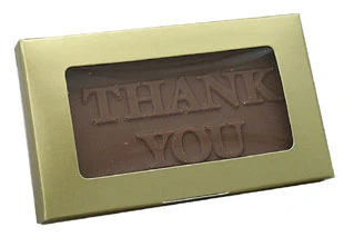 2-5/16 x 7/16 x 3-7/8 Gold Business Card Candy Box with Window 250/Case