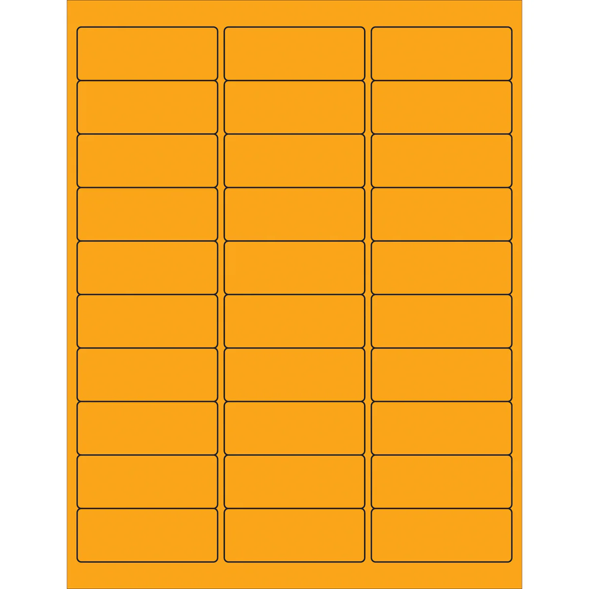 2 5/8 x 1" Fluorescent Orange Rectangle Laser Labels 3000/Case