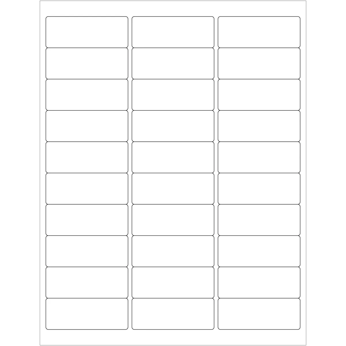 2 5/8 x 1" Glossy White Rectangle Laser Labels 3000/Case