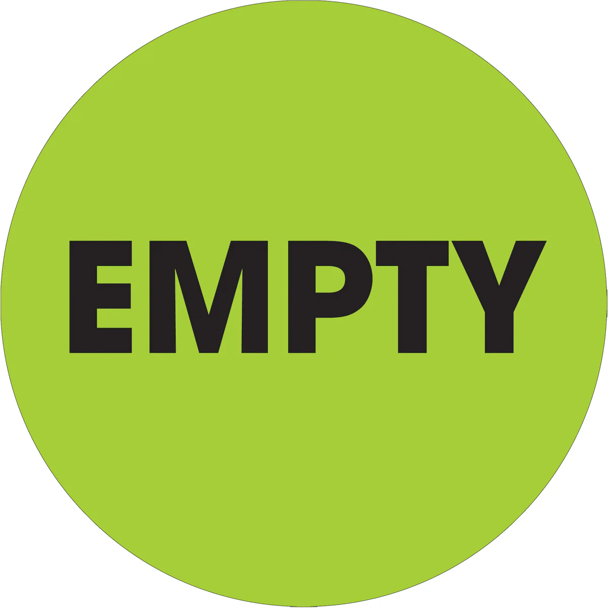 2" Circle - "Empty" Fluorescent Green Labels 500/Roll