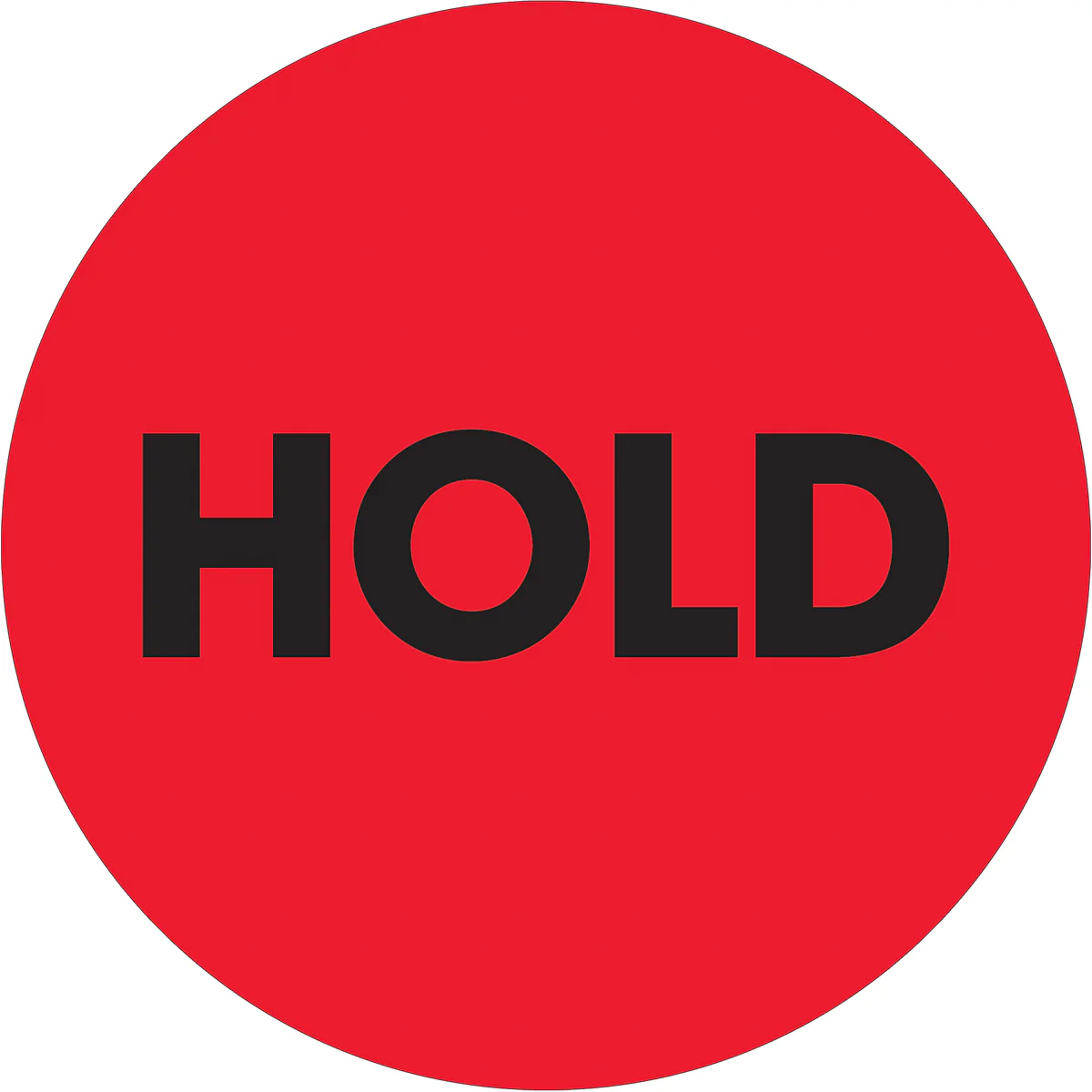 2" Circle - "Hold" Fluorescent Red Labels 500/Roll