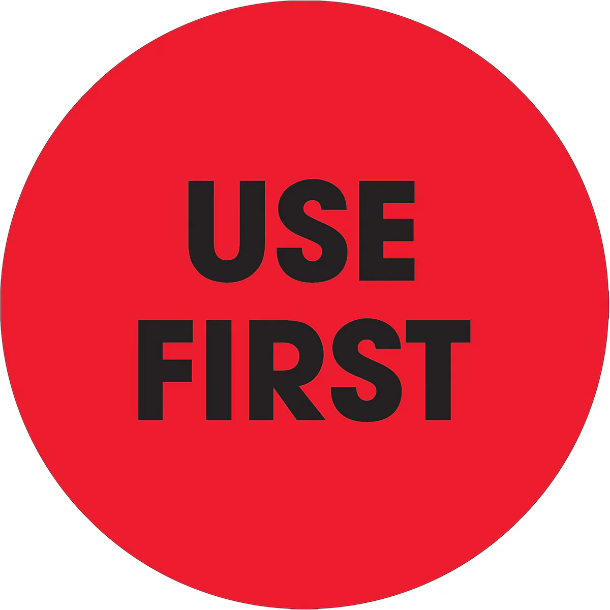 2" Circle - "Use First" Fluorescent Red Labels 500/Roll