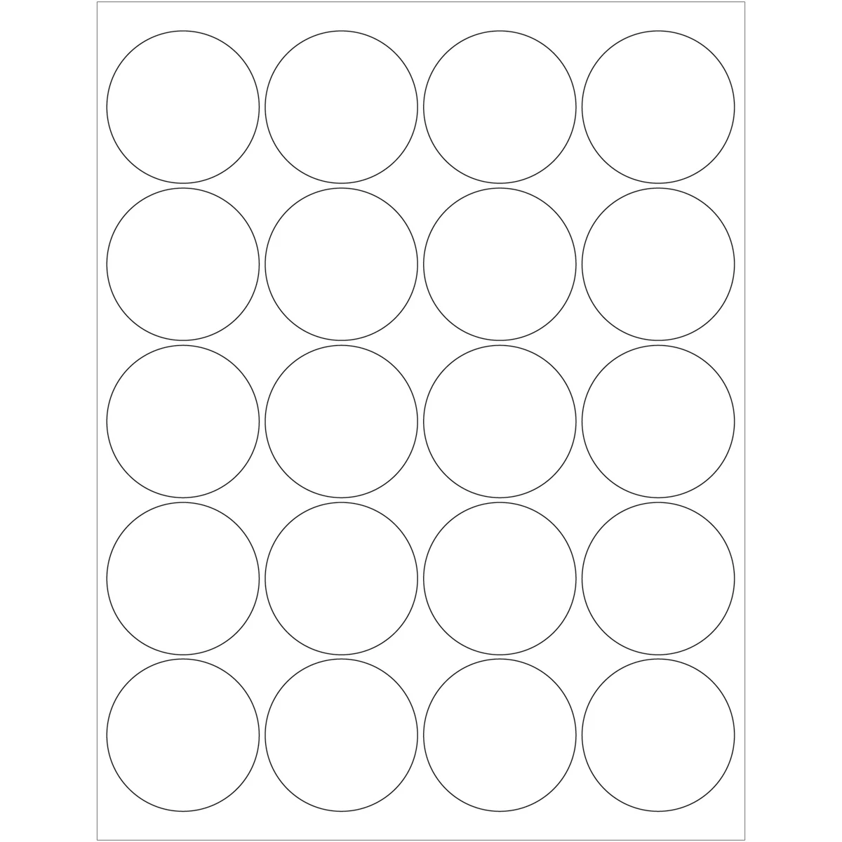 2" White Circle Laser Labels 2000/Case