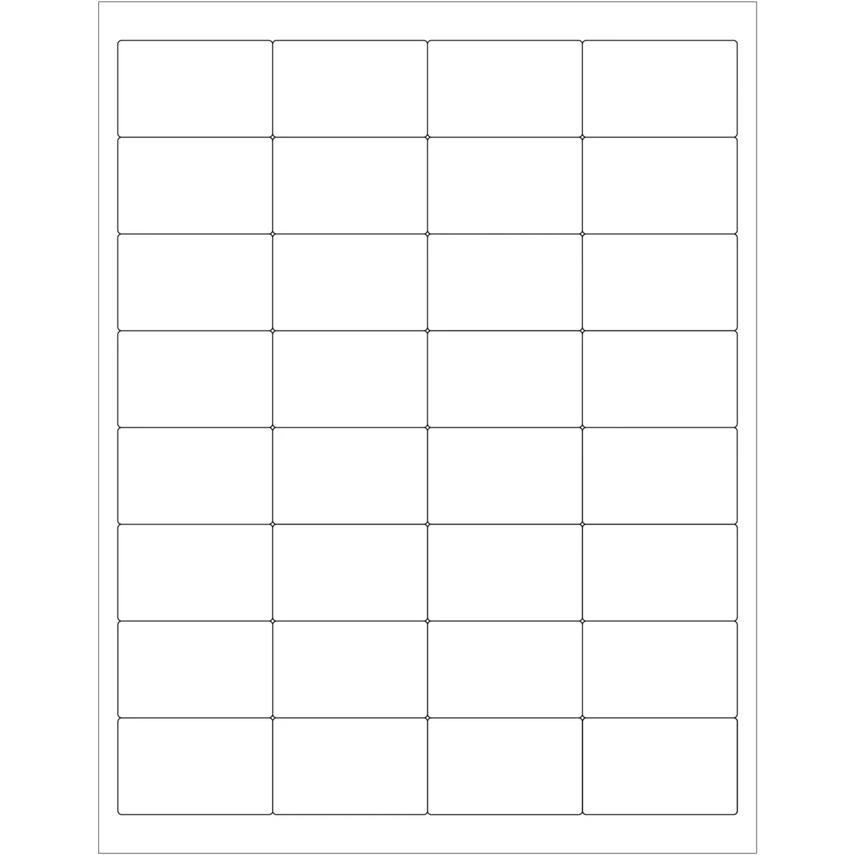 2 x 1 1/4" White Rectangle Laser Labels 3200/Case