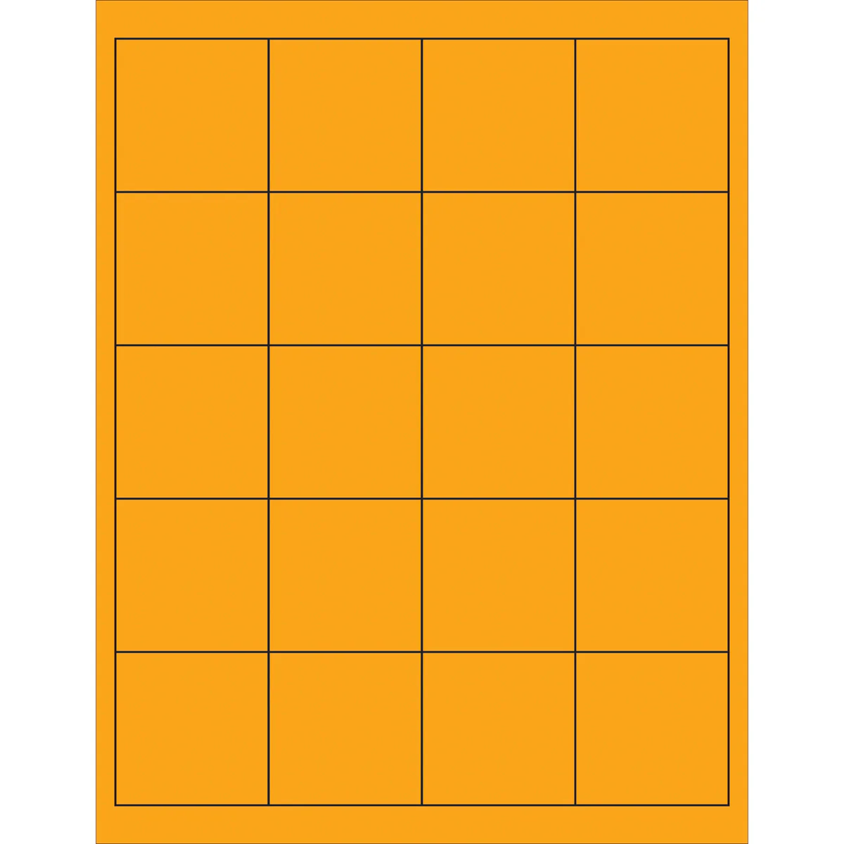 2 x 2" Fluorescent Orange Rectangle Laser Labels 2000/Case