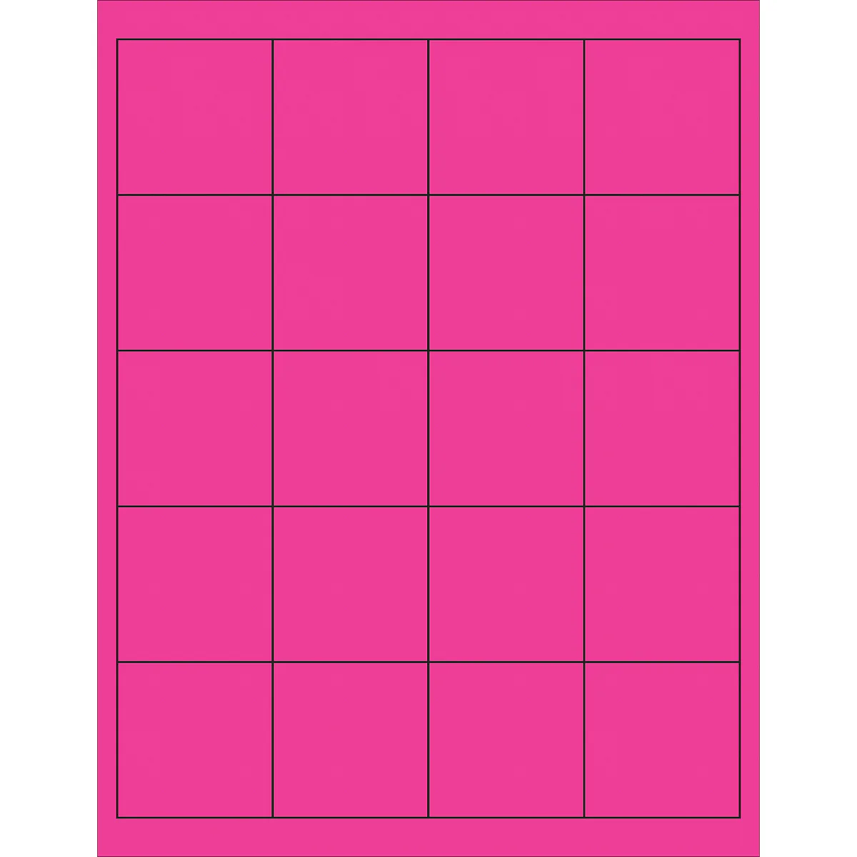 2 x 2" Fluorescent Pink Rectangle Laser Labels 2000/Case