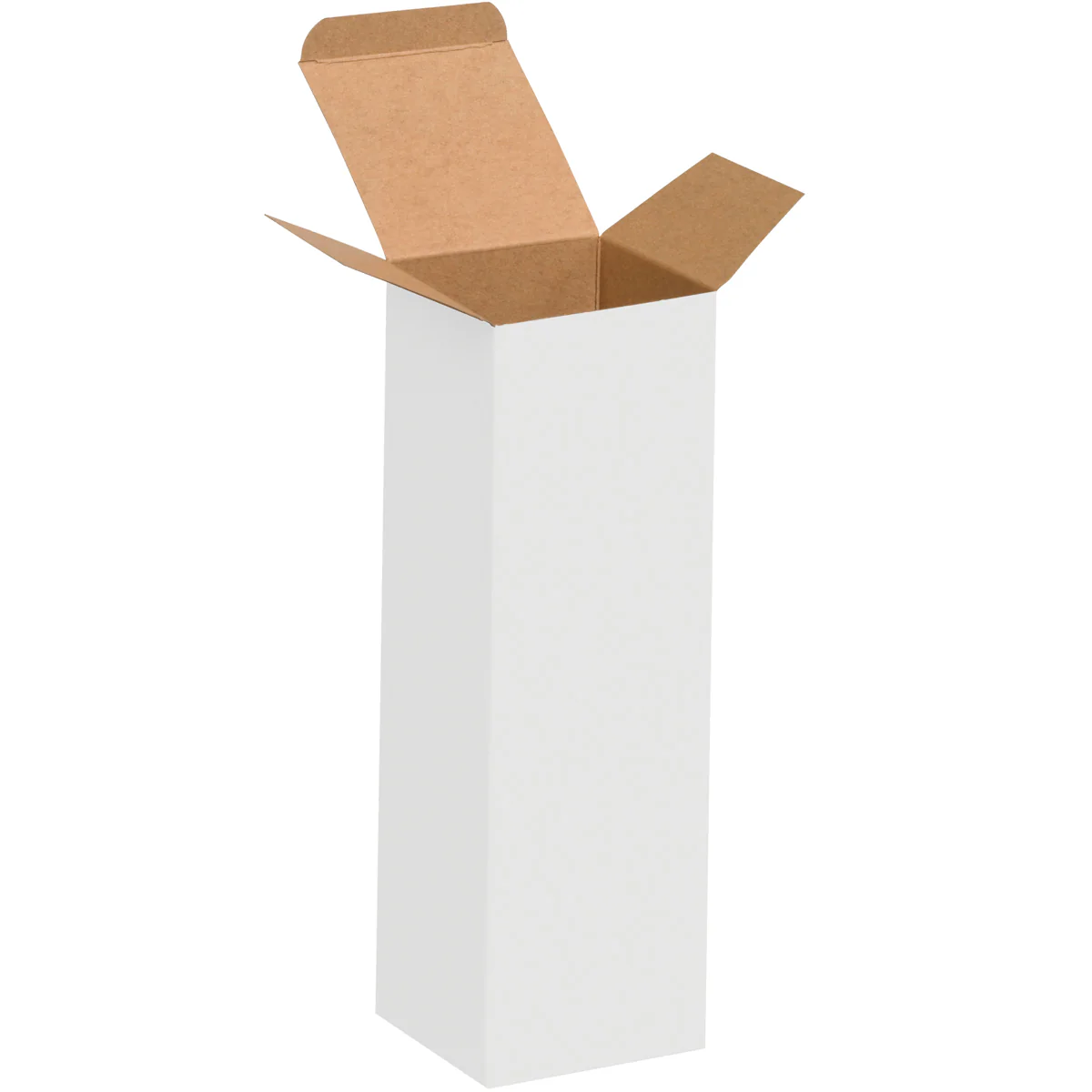2 x 2 x 7 White 24pt 1-pc Chipboard Folding Carton 500/Case - Image 2