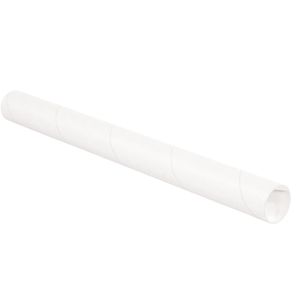 2 x 24 White Mailing Tubes With End Caps .060 Gauge 50/Case