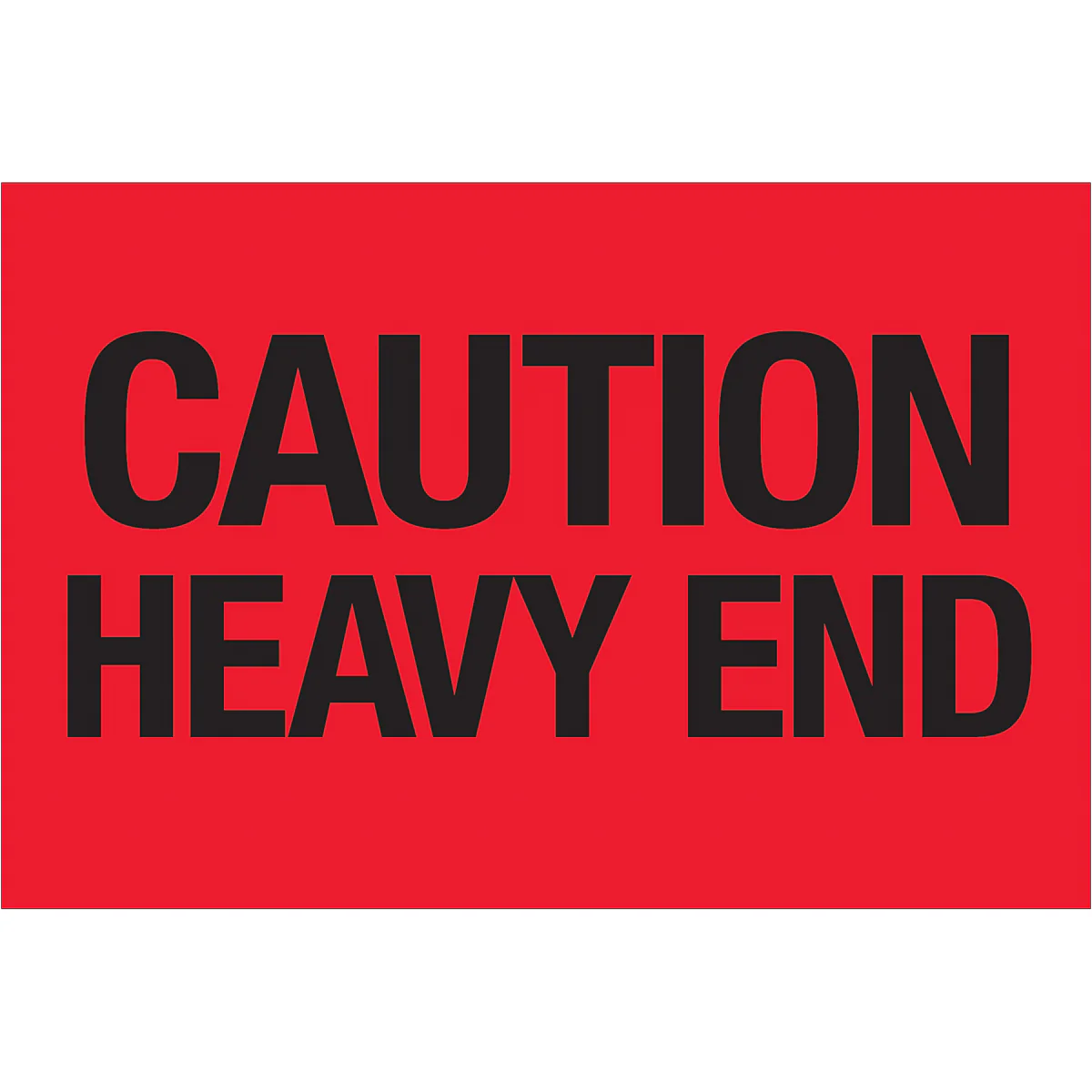 2 x 3" - "Caution - Heavy End" (Fluorescent Red) Labels 500/Roll