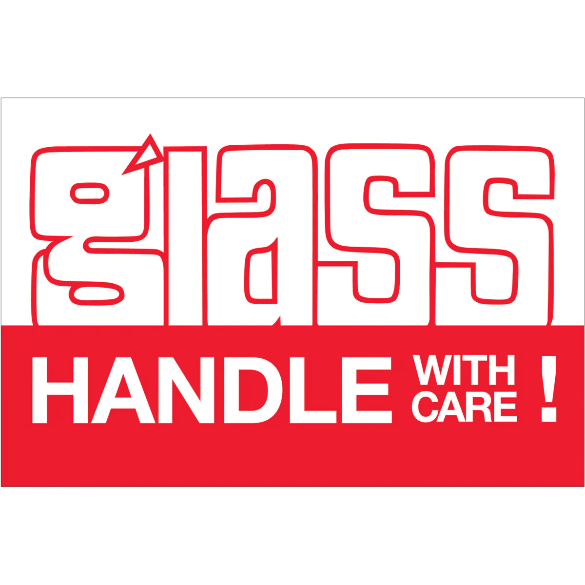 2 x 3" - "Glass - Handle With Care" Labels 500/Roll