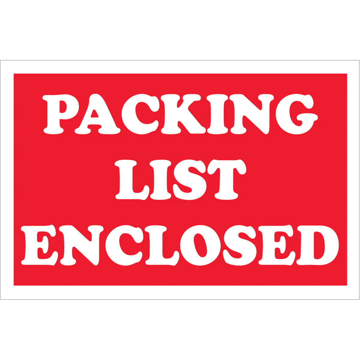 2 x 3" - "Packing List Enclosed" Labels 500/Roll