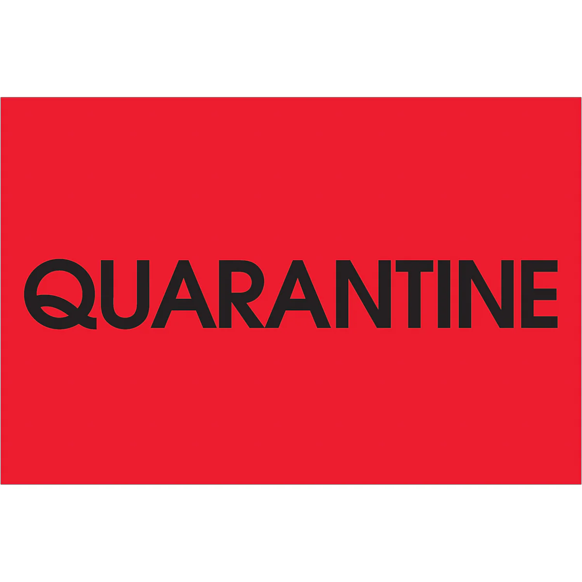2 x 3" - "Quarantine" (Fluorescent Red) Labels 500/Roll