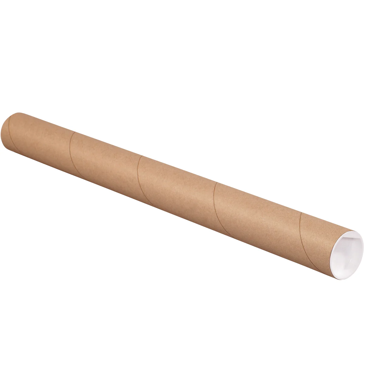 2 x 48 Brown Mailing Tubes With End Caps .080 Gauge 50/Case