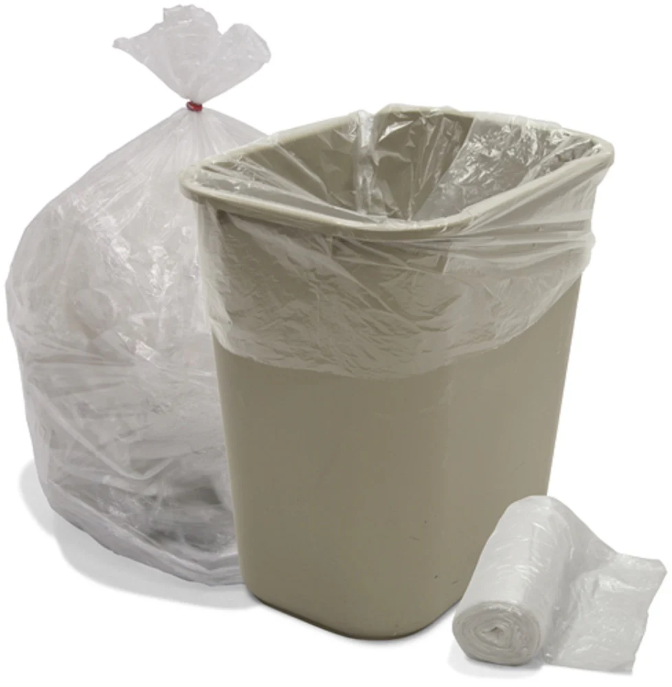 24 x 24 (6 micron) High Density Coreless Roll Liners (8-10 Gallons) - White 1000/Case