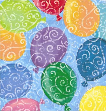 24" x 417 Feet Balloons Galore Half Ream Gift Wrap