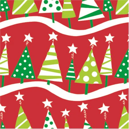 24" x 417 Feet Christmas Tree Rock Half Ream Gift Wrap