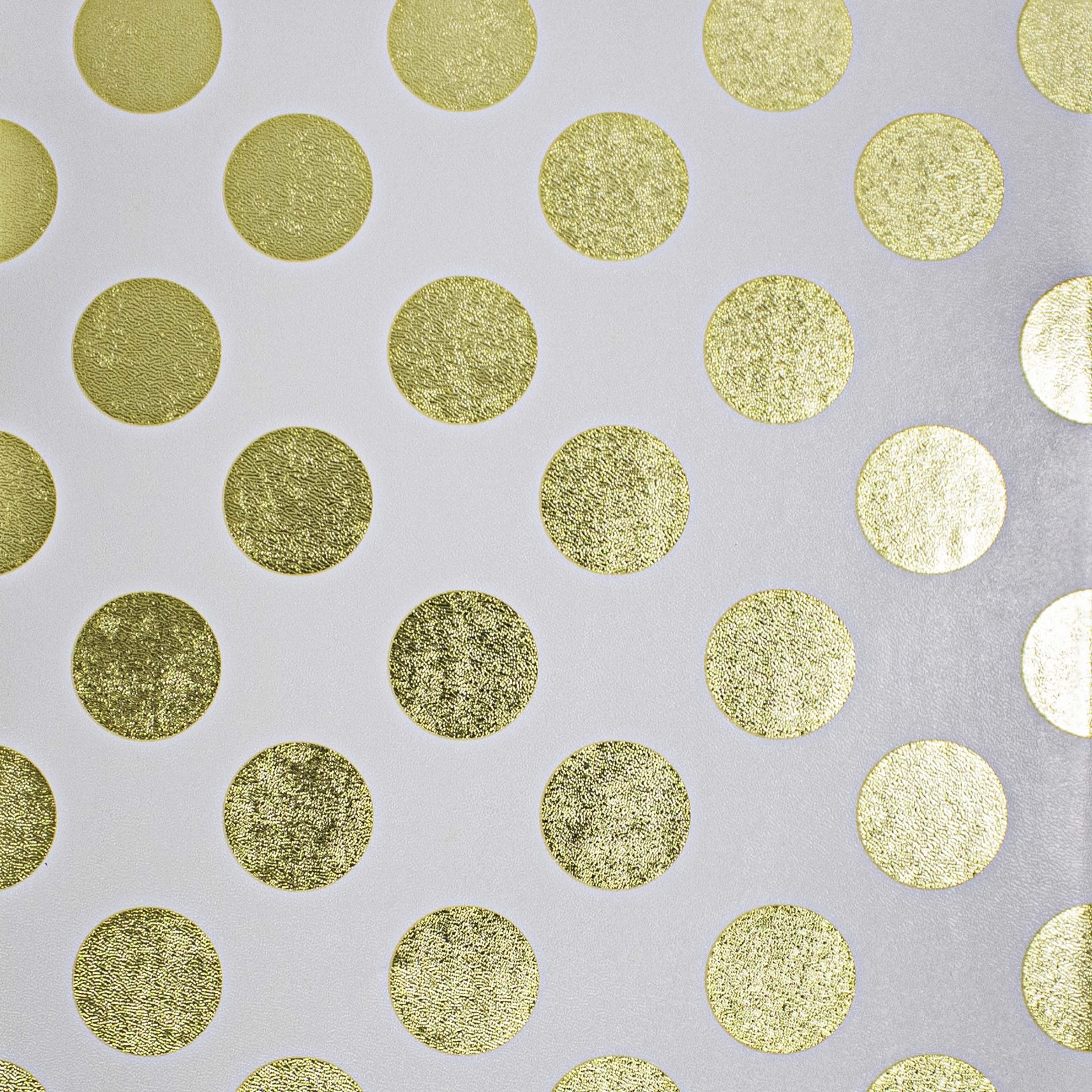 24" x 417 Feet Gold-White Large Dots Half Ream Gift Wrap