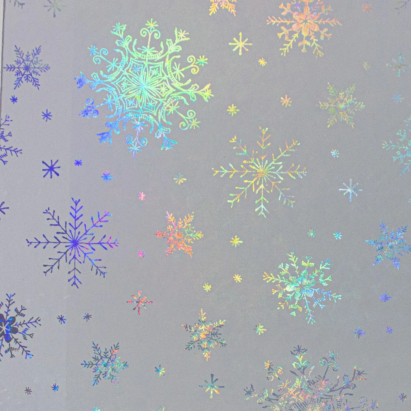24" x 417 Feet Iridescent Snowflake Half Ream Gift Wrap