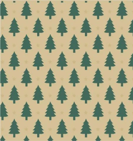 24" x 417 Feet Little Trees Kraft Half Ream Gift Wrap