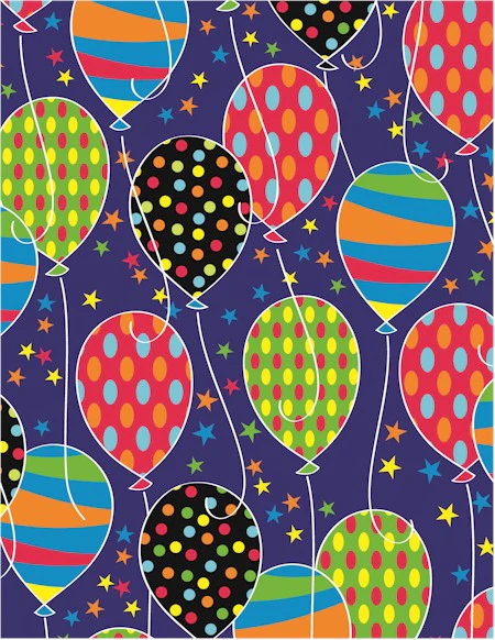 24" x 417 Feet Party Balloons Half Ream Gift Wrap